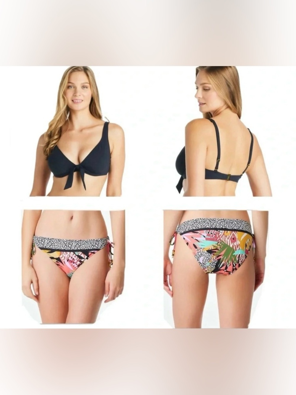 Bleu Rod Beattie Swimsuit Bikini Set Top Size 38DD Bottom Size 10